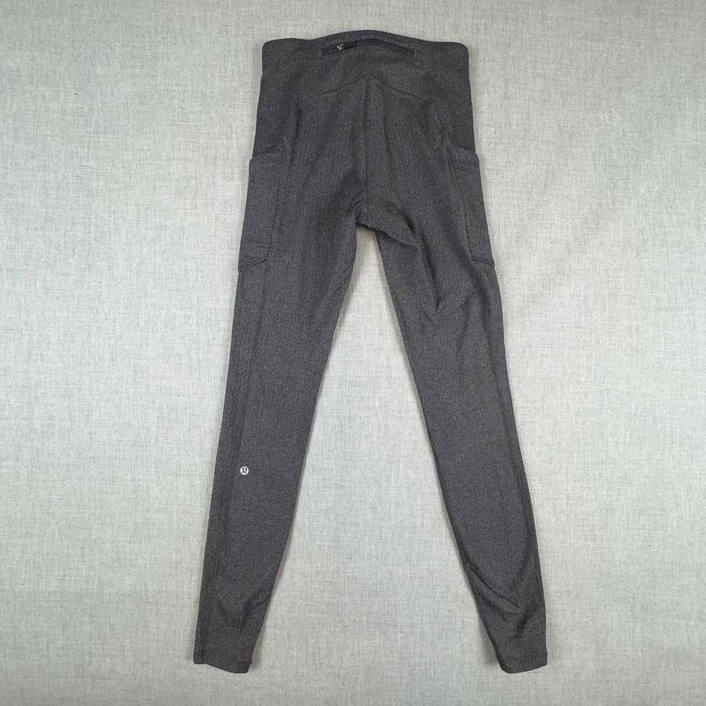 Lululemon Pants Womens 4 Gray Textured High Rise Pocket Yoga Leggings Athletic - Picture 4 of 12